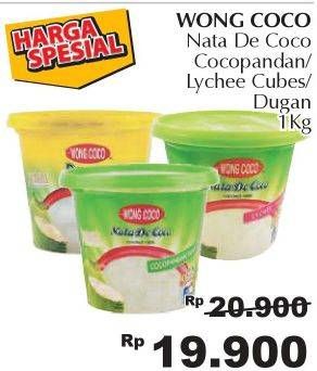 Promo Harga WONG COCO Nata De Coco Cocopandan, Lychee, Dugan Cube 1 kg - Giant