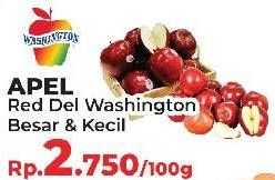 Promo Harga Apel Red Del Washington Besar, Kecil per 100 gr - Yogya