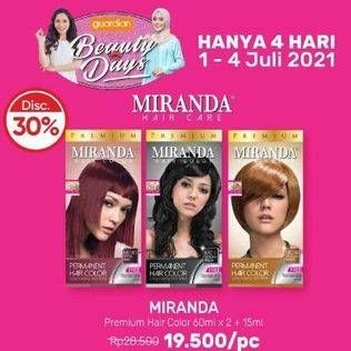 Promo Harga MIRANDA Hair Color Premium 60 ml - Guardian