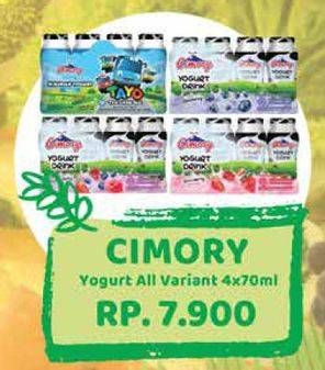 Promo Harga CIMORY Yogurt Drink All Variants per 4 botol 70 ml - Yogya