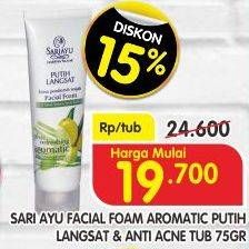Promo Harga SARIAYU Facial Foam Anti Acne / Putih Langsat 75 gr - Superindo