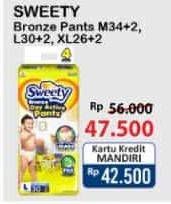 Promo Harga Sweety Bronze Pants L30+2, M34+2, XL26+2 28 pcs - Alfamart