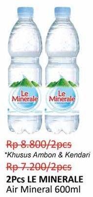 Promo Harga LE MINERALE Air Mineral 600 ml - Alfamidi