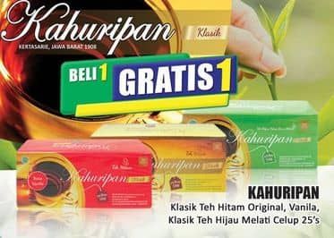 Promo Harga Kahuripan Klasik Teh Hitam Celup Vanilla, Melati per 25 pcs 2 gr - Hari Hari