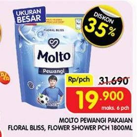 Promo Harga Molto Pewangi Floral Bliss, Flower Shower 1800 ml - Superindo