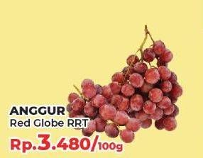 Promo Harga Anggur Red Globe RRT per 100 gr - Yogya