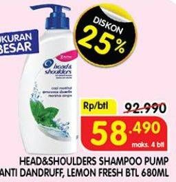 Promo Harga HEAD & SHOULDERS Shampoo Lemon Fresh 680 ml - Superindo