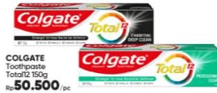 Promo Harga Colgate Toothpaste Total Charcoal Deep Clean, Professional Clean 150 gr - Guardian