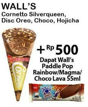 Promo Harga WALLS Cornetto Black Hojicha, Silver Queen, Oreo Cookies, Chocolate  - Alfamart