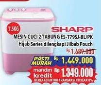 Promo Harga SHARP ES-T79SJ-BL/PK | Washing Machine Twin Tube 7.5kg  - Hypermart