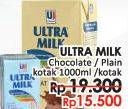 Promo Harga ULTRA MILK Susu UHT Full Cream, Coklat 1000 ml - LotteMart