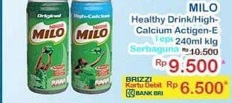 Promo Harga MILO Susu UHT Calcium, Original 240 ml - Indomaret