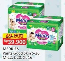 Promo Harga Merries Pants Good Skin S26, XL16, M22, L20 16 pcs - Alfamart