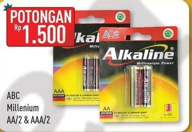 Promo Harga ABC Battery Alkaline AA, AAA 2 pcs - Hypermart