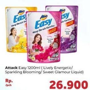 Promo Harga ATTACK Easy Detergent Liquid Lively Energetic, Sparkling Blooming, Sweet Glamour 1200 ml - Carrefour