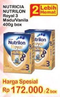 Promo Harga NUTRILON Royal 3 Susu Pertumbuhan Madu, Vanila per 2 box 400 gr - Indomaret