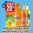 Promo Harga Sunquick Minuman Sari Buah/Double Fresh Drink Concentrate/Marjan Syrup with Milk   - Hypermart
