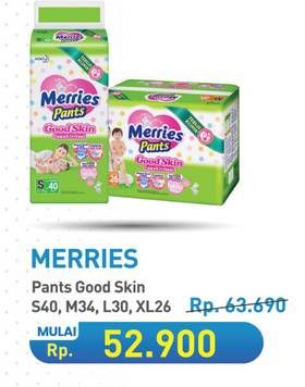 Promo Harga Merries Pants Good Skin M34, S40, XL26, L30 26 pcs - Hypermart