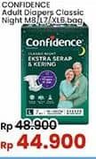 Promo Harga Confidence Adult Classic Night Ekstra Serap & Kering XL6, L7, M8 6 pcs - Indomaret