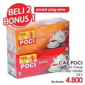 Promo Harga Cap Poci Teh Celup Black Tea, Vanila 25 pcs - LotteMart