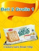 Promo Harga KOKOLA Cream Crackers Butter Garlic 108 gr - TIP TOP
