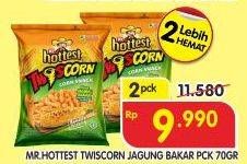Promo Harga MR HOTTEST Twiscorn Jagung Bakar per 2 pouch 70 gr - Superindo