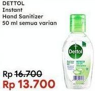 Promo Harga DETTOL Hand Sanitizer All Variants 50 ml - Indomaret