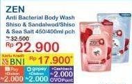 Promo Harga ZEN Anti Bacterial Body Wash Shiso Sandalwood, Shiso Sea Salt 450 ml - Indomaret