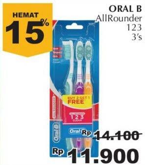 Promo Harga ORAL B Toothbrush All Rounder 1 2 3 3 pcs - Giant
