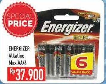 Promo Harga ENERGIZER Battery Alkaline Max AA 6 pcs - Hypermart