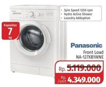 Promo Harga PANASONIC NA-127XB1WNE | Washing Machine Front Load 7kg  - Lotte Grosir