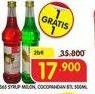 Promo Harga 365 Syrup Melon, Cocopandan per 2 botol 500 ml - Superindo