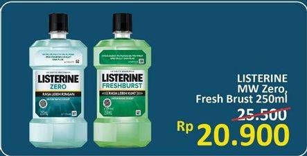 Promo Harga LISTERINE Mouthwash Antiseptic Zero, Fresh Burst 250 ml - Alfamidi