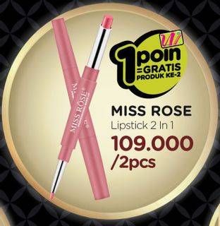 Promo Harga MISS ROSE Lip Series per 2 pcs - Watsons