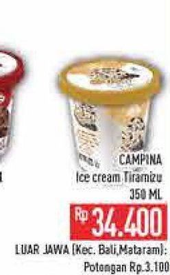 Promo Harga Campina Ice Cream Cake Series Tiramisu 350 ml - Hypermart