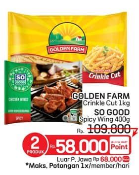 Promo Harga So Good Spicy Wing + Golden Farm French Fries  - LotteMart