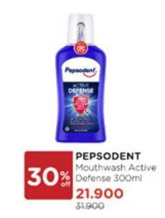 Promo Harga Pepsodent Mouthwash Active Defense 300 ml - Watsons