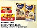 Promo Harga BEBELAC GO Susu Cair Coklat, Vanilla 112 ml - Alfamart