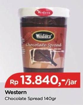 Promo Harga Western Jam Chocolate Spread 140 gr - TIP TOP