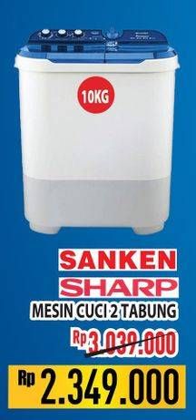 Promo Harga Sharp/Sanken Mesin Cuci 2 Tabung  - Hypermart