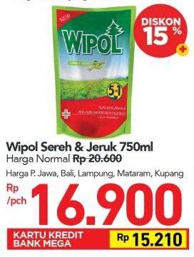 Promo Harga WIPOL Karbol Wangi Sereh Jeruk 750 ml - Carrefour