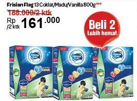 Promo Harga FRISIAN FLAG 123 Jelajah Cokelat, Madu, Vanila per 2 box 800 gr - Carrefour
