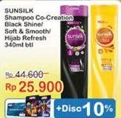 Promo Harga SUNSILK Shampoo Black Shine, Soft And Smooth, Refresh Volume 340 ml - Indomaret