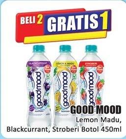 Promo Harga Good Mood Minuman Ekstrak Buah Lemon Madu, Blackcurrant, Stroberi 450 ml - Hari Hari