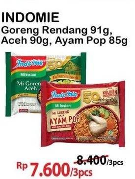 Promo Harga INDOMIE Mi Goreng Rendang, Aceh, Ayam Pop 85 gr - Alfamart