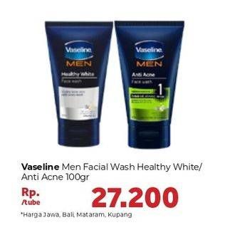 Promo Harga VASELINE Men Face Wash Anti Acne, Healthy White 100 gr - Carrefour