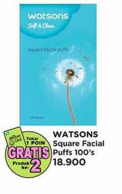 Promo Harga Watsons Square Puff 100 pcs - Watsons