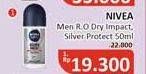 Promo Harga Nivea Men Deo Roll On Dry Impact, Silver Protect Anti-Bakteri 50 ml - Alfamidi