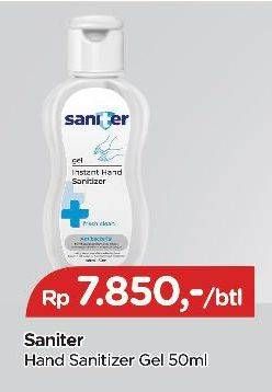 Promo Harga SANITER Gel Instant Hand Sanitizer 50 ml - TIP TOP