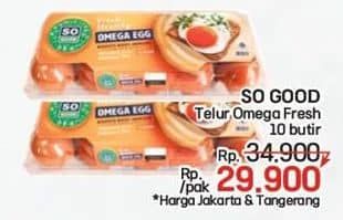 Promo Harga So Good Telur Omega 10 pcs - LotteMart